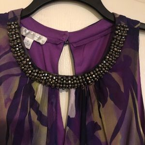 London Times Long Purple/Green Floral Dress